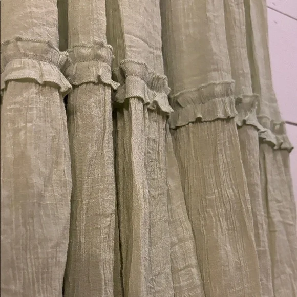 Sage Green Ruffle Maxi Dress Size S - Picture 4 of 6